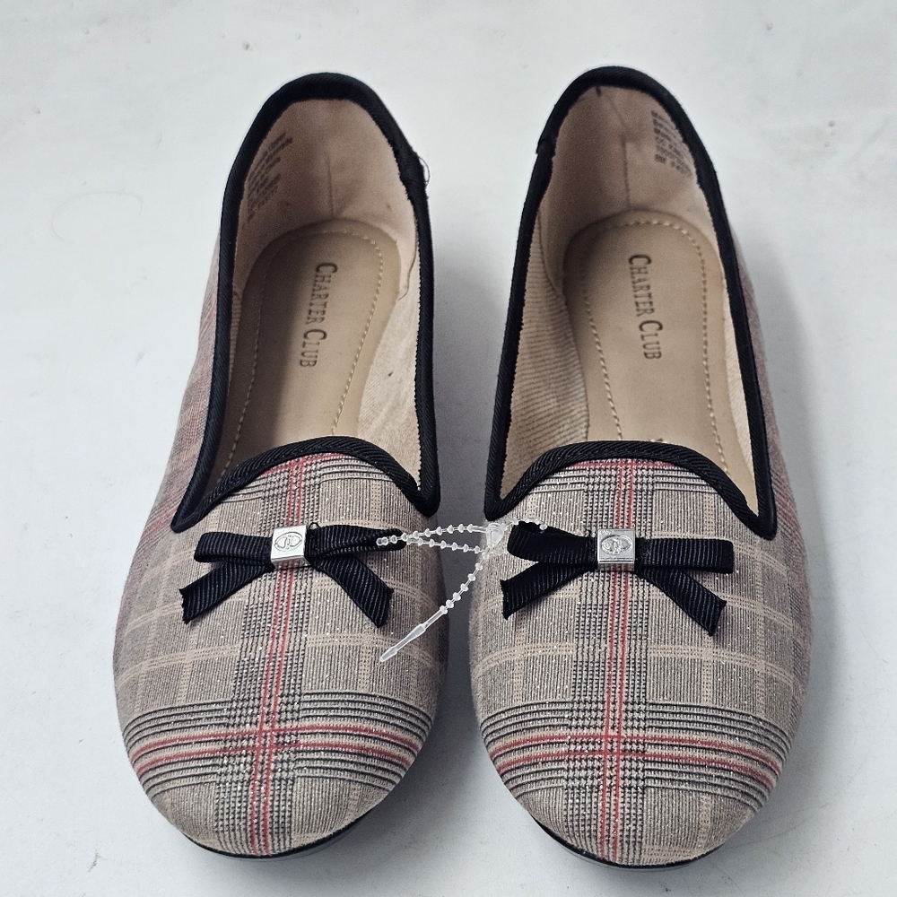 Charter Club Kimii Plaid Deconstructed Loafers Gray 8M Slip On - Picture 3 of 9